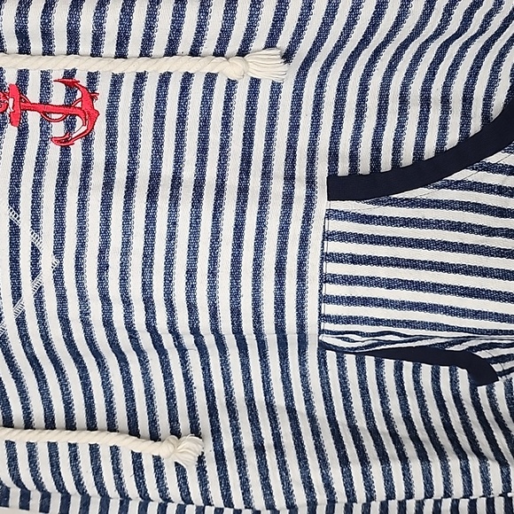 Ingear Womens Blue White Strpied Long Sleeve Hoodie Red Anchor Size Medium - Picture 3 of 9